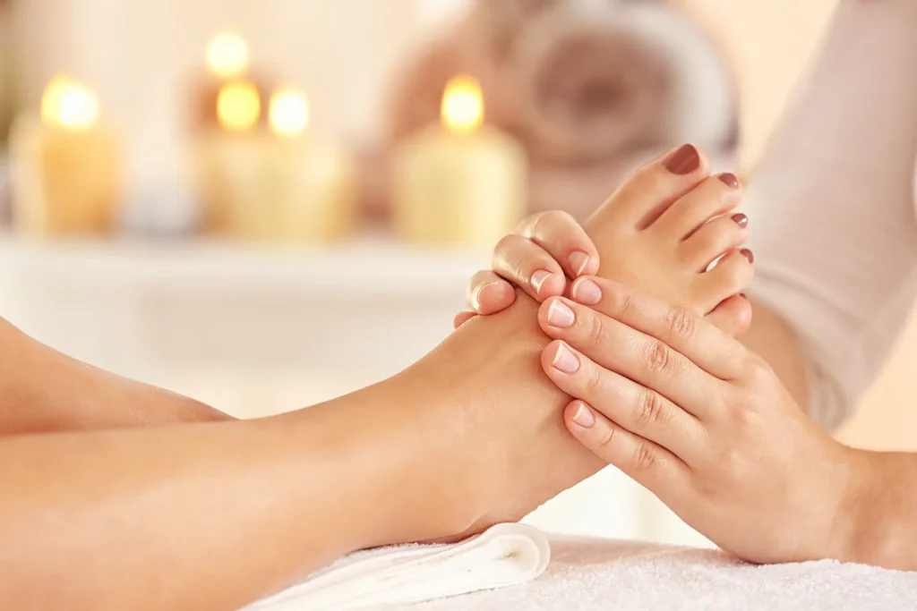 Fuß Massage, Entspannung Massage für die Füße.